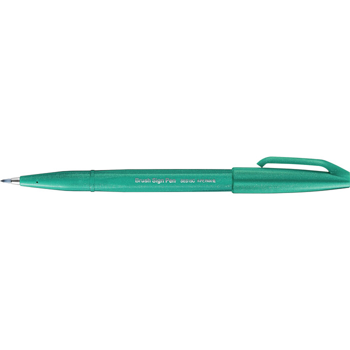 PENTEL Brush Sign Pen Faserschreiber mit flexibler Pinsel-ähnlicher Spitze türkis