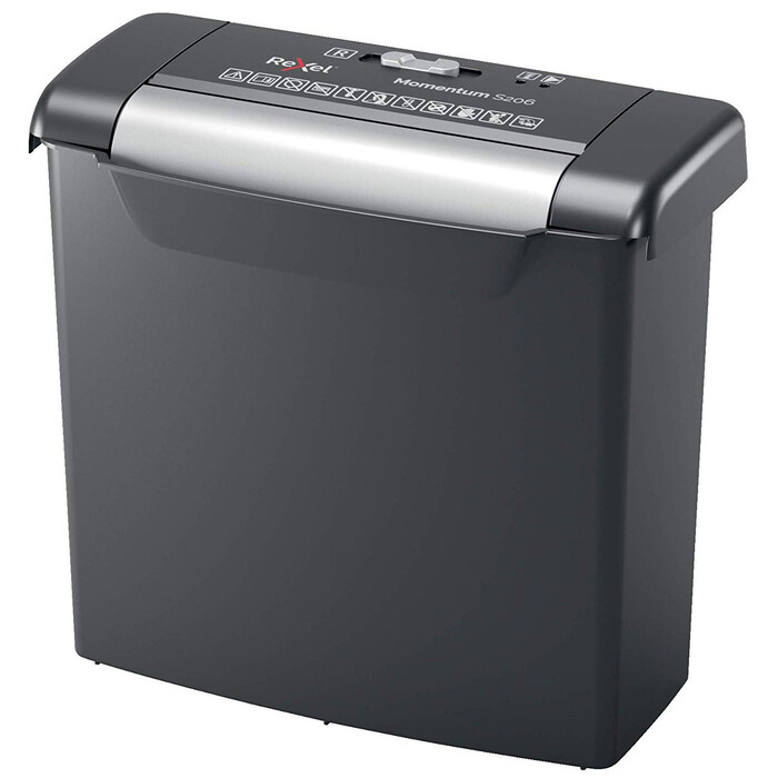 REXEL Aktenvernichter Momentum S206 Streifenschnitt 9 Liter schwarz