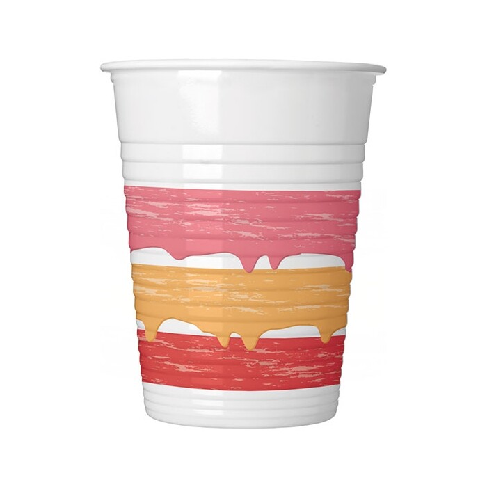 Becher - Pastell: Birthday Cake, 8 Stück