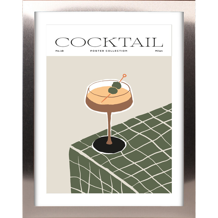 Bilderrahmen Cocktail 23,5 x 29,5 cm silber