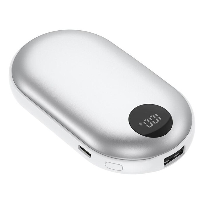DENVER Powerbank 4.000 mAh mit Handwärmer PBH-4003S silber