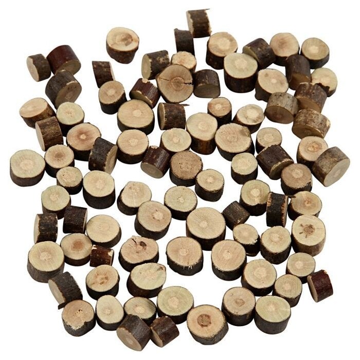 Holzscheiben Ø 7-10 mm 230 g braun