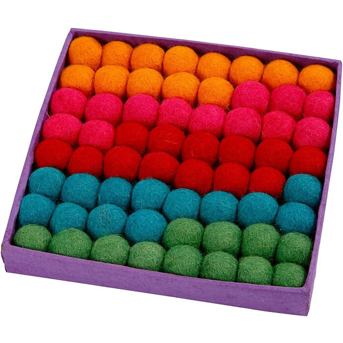 Filzkugeln kräftige Farben Ø 20 mm 64 Stück