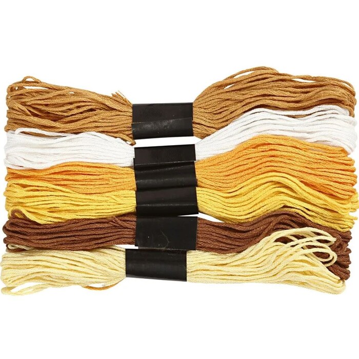 Baumwoll-Stickgarn 6 x 8 m gelb/gold