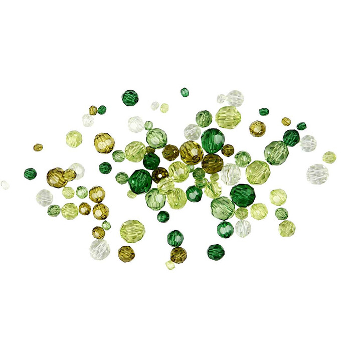 Facettenperlen-Mix 45 g grün