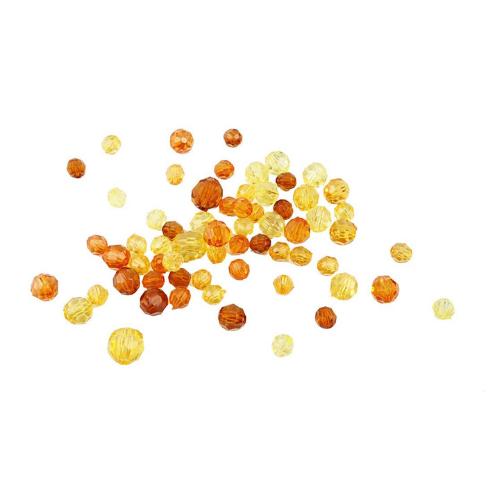 Facettenperlen-Mix 45 g gelb