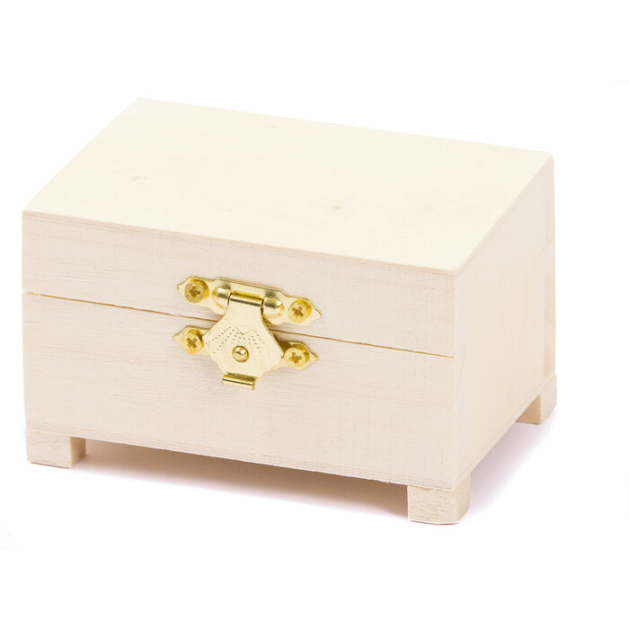 Mini-Holztruhe 9 x 6 x 6 cm natur