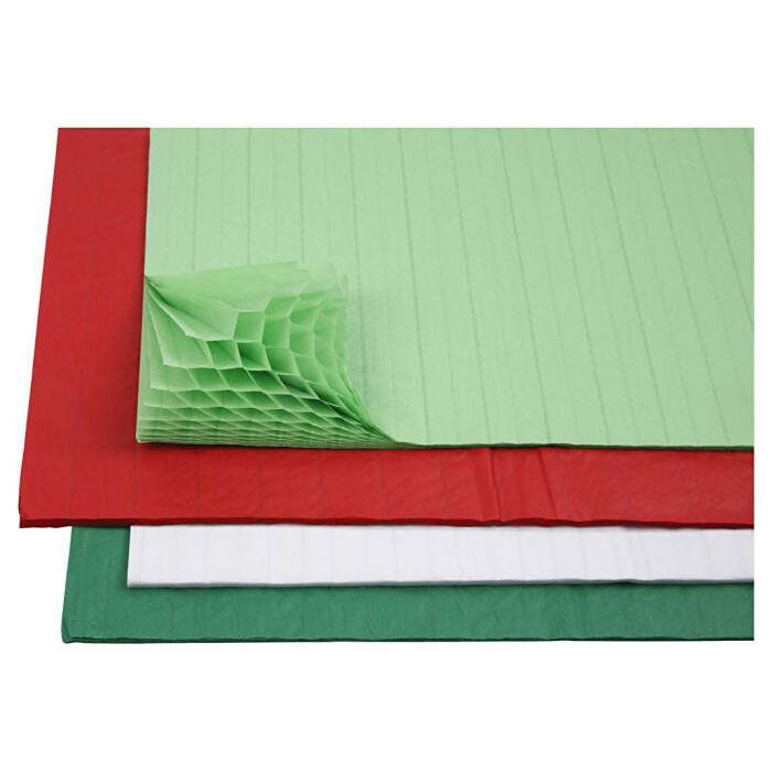 Wabenpapier Xmas 17,8 x 28 cm 4 x 2 Blatt mehrere Farben