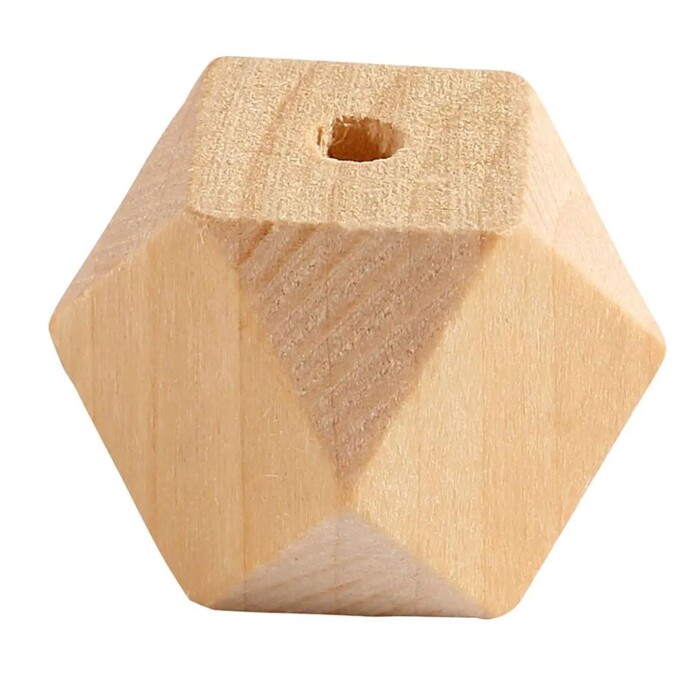 Holzperlen in Diamantenform 20 mm 6 Stück braun