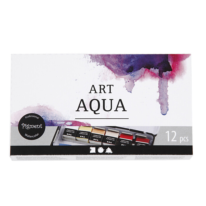 Aquarellfarben-Set Art Aqua in Metallkasten 12 Farben