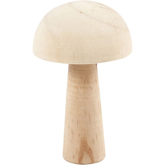 Pilz aus Holz 14 cm natur