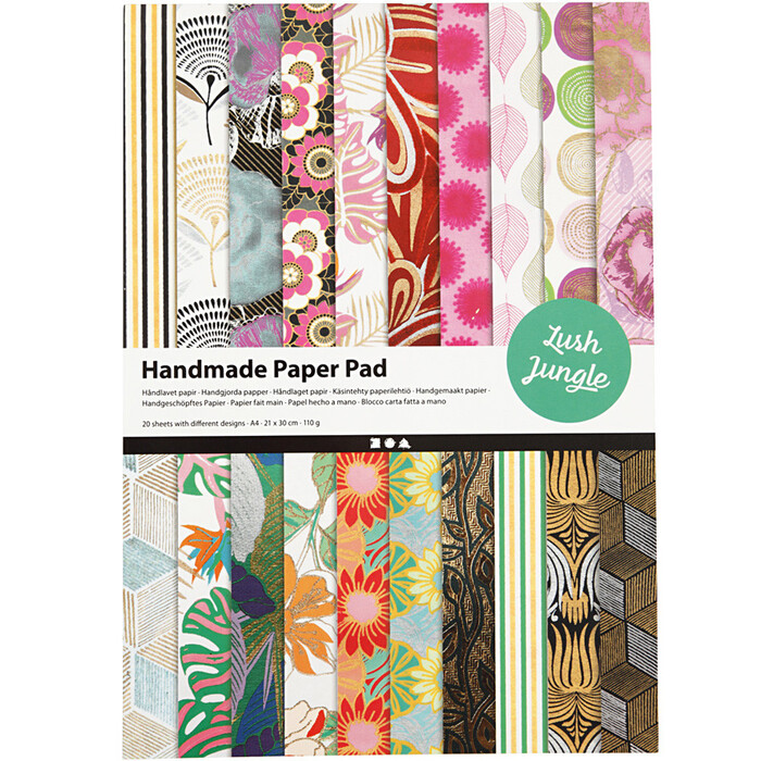 Handgeschöpftes Papier - Lush Jungle, A4, 20 Blatt