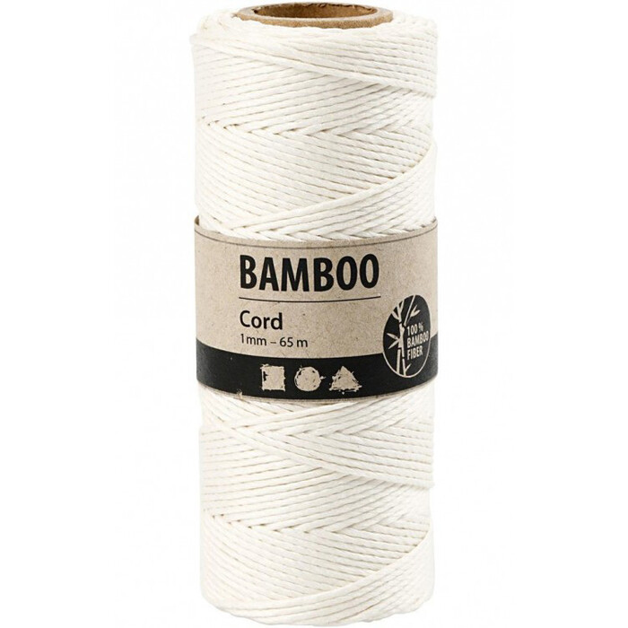 Bambuskordel 65 m x 1 mm weiß