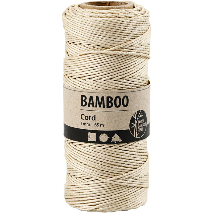 Bambuskordel 65 m x 1 mm naturweiß