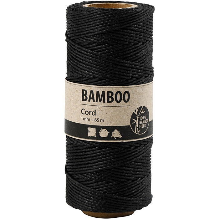 Bambuskordel 65 m x 1 mm schwarz
