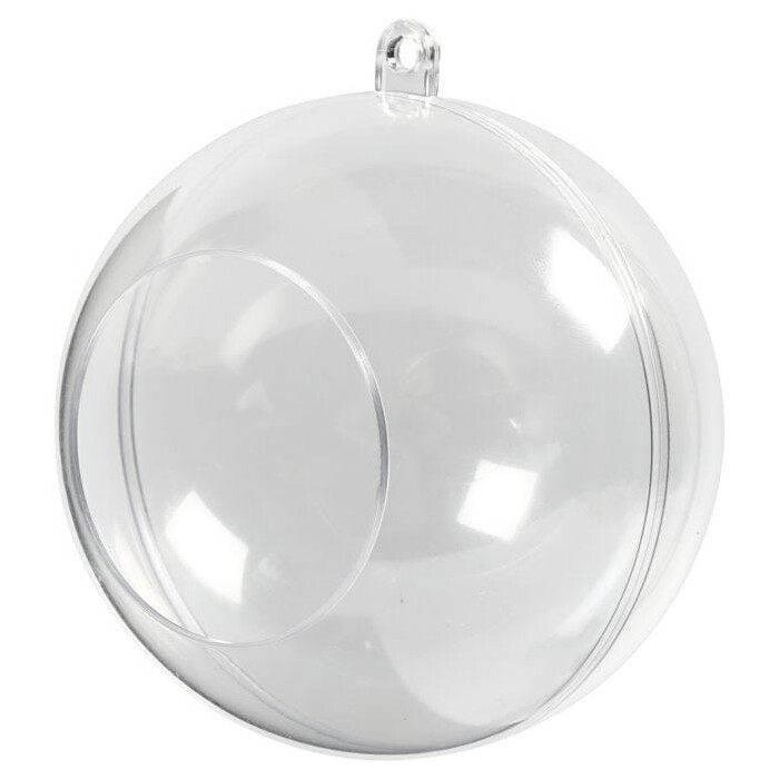 Kunststoff-Kugel mit Öffnung Ø 8 cm 5 Stück transparent