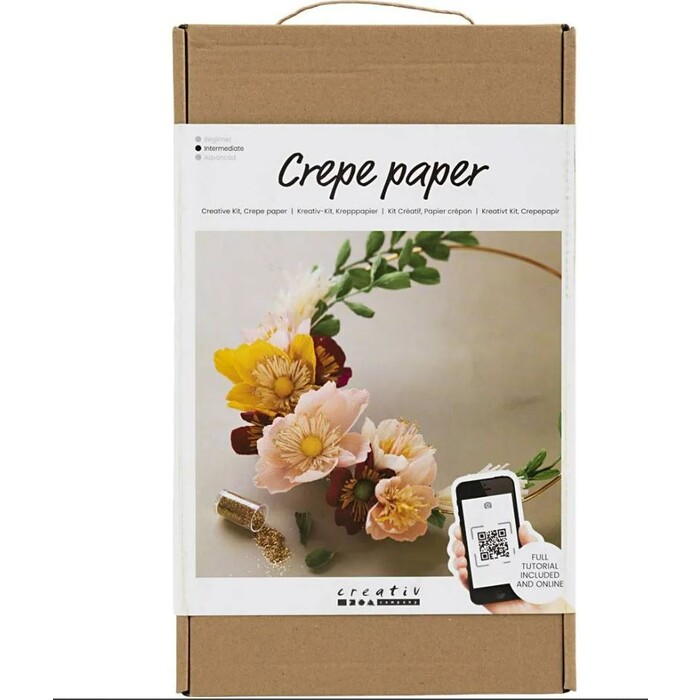 Bastel-Set Kranz aus Krepppapier bunt