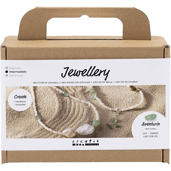 Mini Kreativ-Set Schmuck mit Halskette und Armband aus Aventurin-Quarz