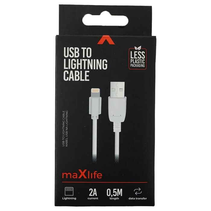 MAXLIFE USB-C/Lightning Kabel 0,5m weiß