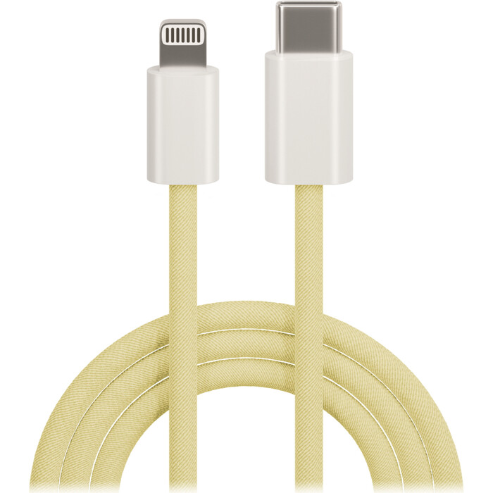 MAXLIFE USB-C/Lightning Nylon Kabel 1m gelb