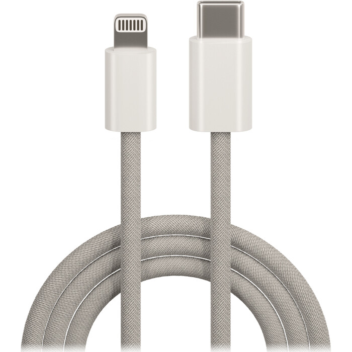 MAXLIFE USB-C/Lightning Nylon Kabel 1m grau