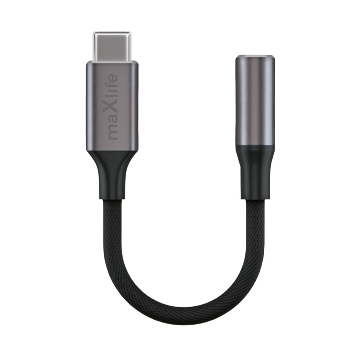 MAXLIFE USB-C/AUX Adapter schwarz