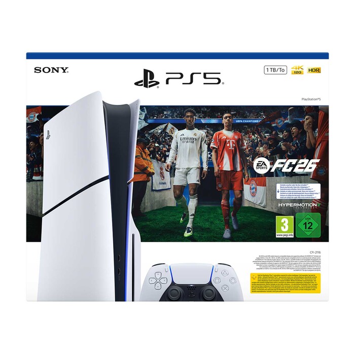 SONY Konsole PlayStation®5 (Modellgruppe - Slim) 1 TB mit Laufwerk im Bundle mit FC 26 (DLC)