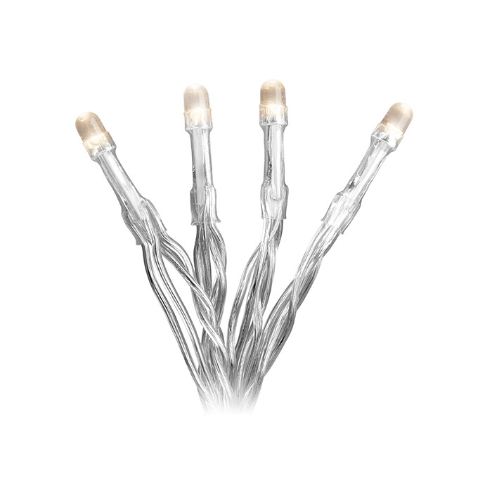 LED-Lichterkette mit 20 warmweißen Lämpchen + 3,35 m transparentem Kabel