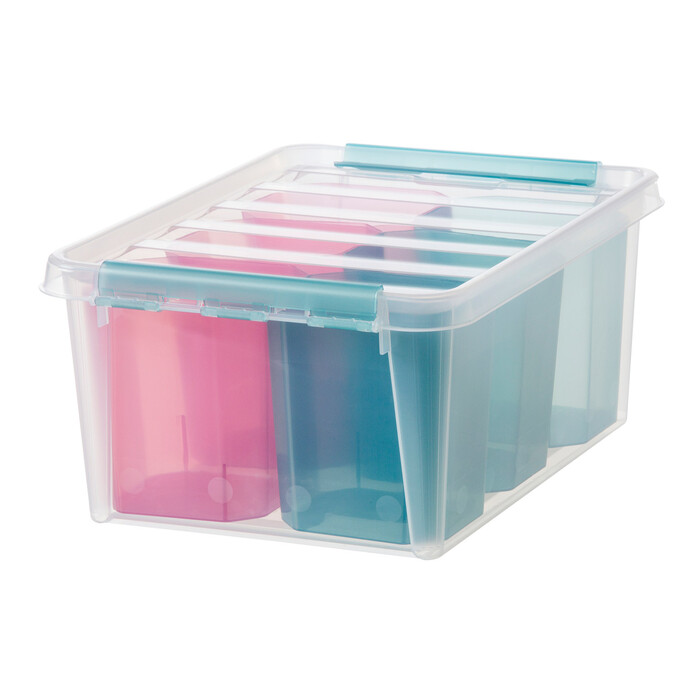 SMARTSTORE Aufbewahrungsbox Colour 14 Liter inkl. Einsätze transparent