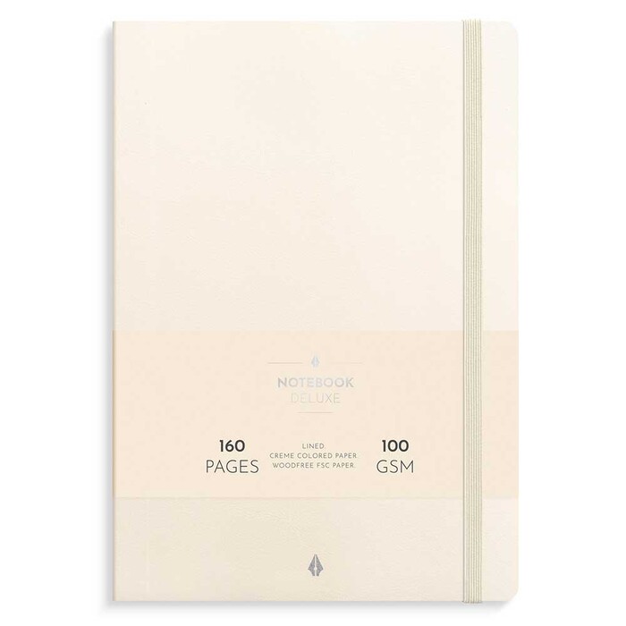 Notizbuch Deluxe B5 160 Seiten liniert beige
