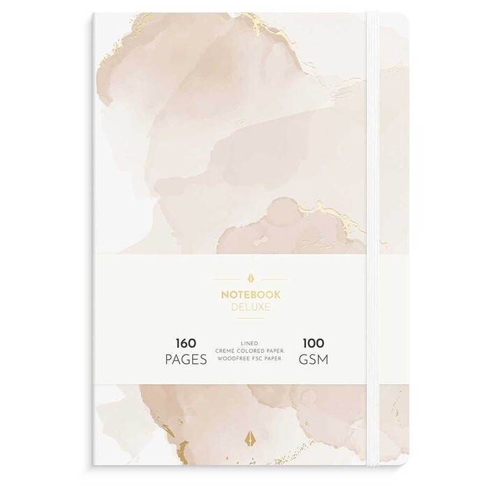 Notizbuch Deluxe B5 Marmor 160 Seiten liniert beige