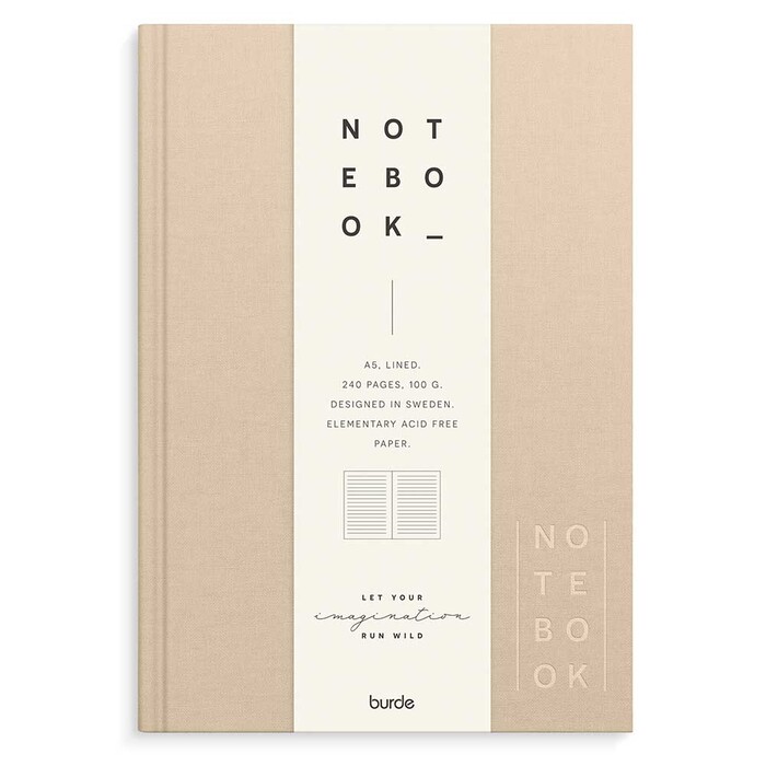 Notizbuch Let your imagination run wild A5 240 Seiten liniert beige