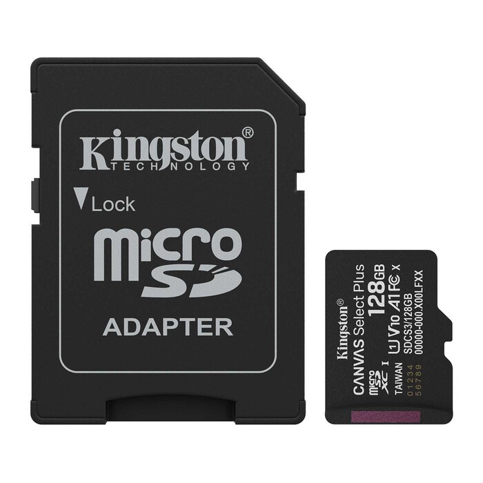 KINGSTON Speicherkarte Canvas Select Plus microSDXC 128 GB Gen3 inkl. Adapter