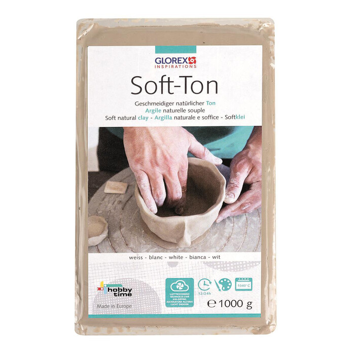GLOREX Soft-Ton lufthärtend 1 kg weiß