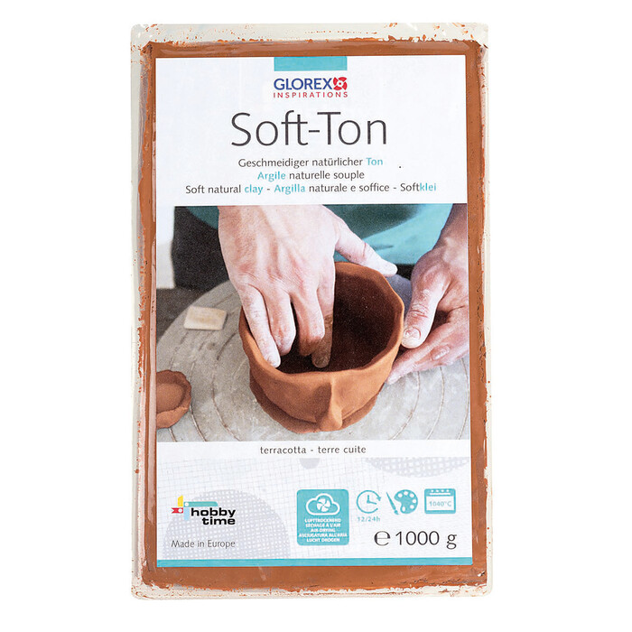 GLOREX Soft-Ton lufthärtend 1 kg terracotta