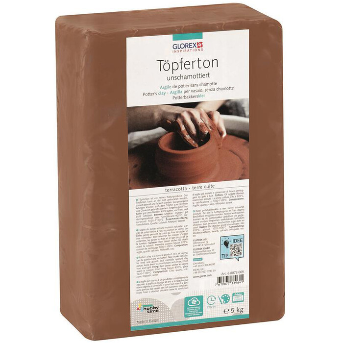 GLOREX Töpferton unschamottiert 5 kg terracotta