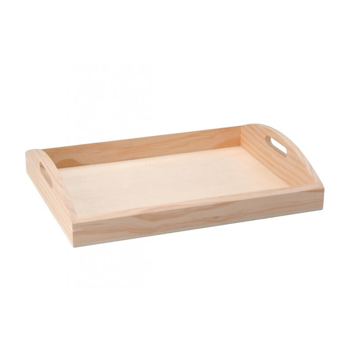 Holz-Tablett 37 x 28 x 7 cm braun