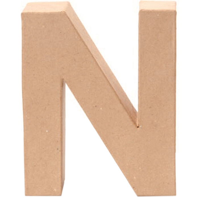 Papp-Buchstabe N 17,5 cm natur