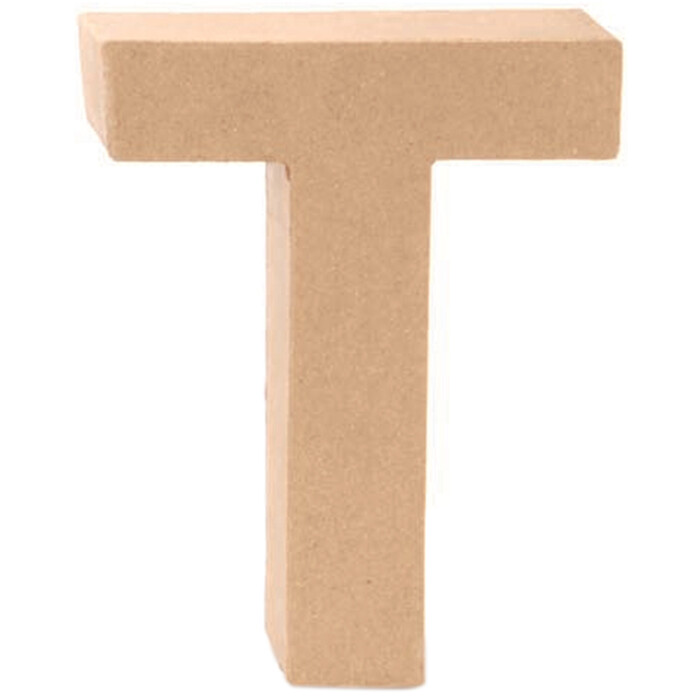 Papp-Buchstabe T 17,5 cm natur