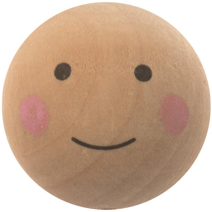 Holzkugeln mit Gesicht 8 Stück braun