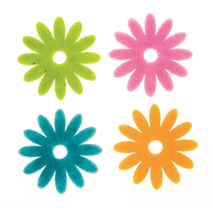 Blüten aus Filz Ø 38 mm 12 Stück mehrere Farben
