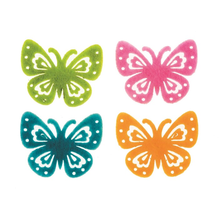 Schmetterlinge aus Filz 33 x 30 mm 12 Stück mehrere Farben
