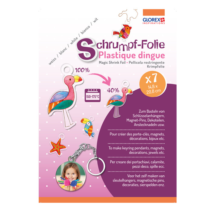 GLOREX Schrumpffolie 7 Bogen transparent