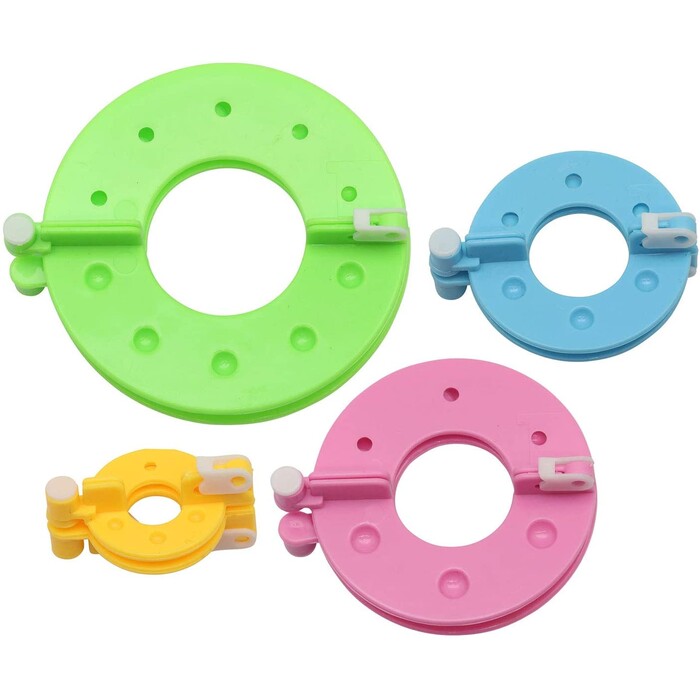 GLOREX Pompon-Maker 4 Stück mehrere Farben