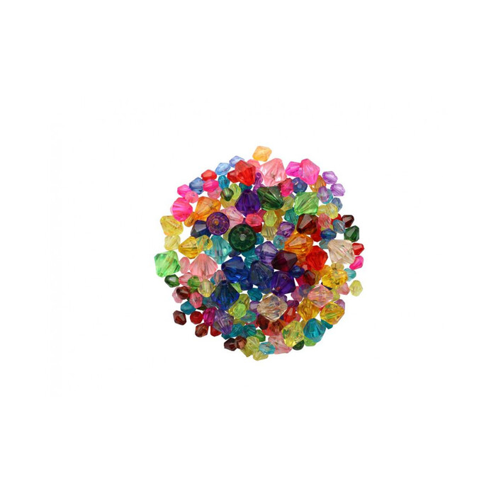 Schmuck-Perlen 6 x 9 mm 25 g transparent bunt