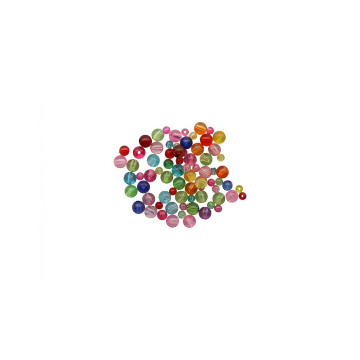 Schmuck-Perlen 6 x 9 mm 25 g transparent bunt