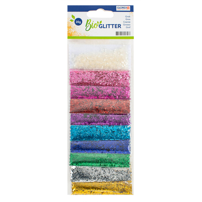 GLOREX Bio Glitter 10 Farben je 20g