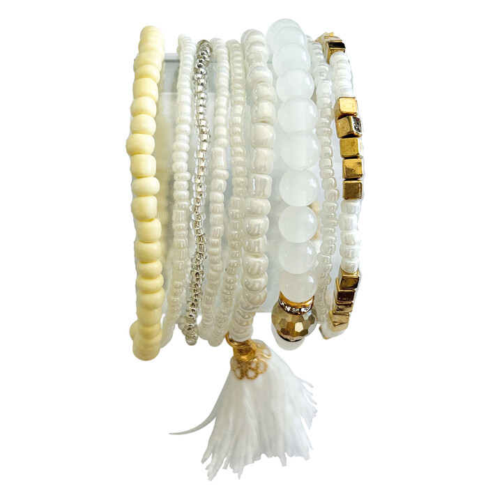 GLOREX Armband-Set weiß