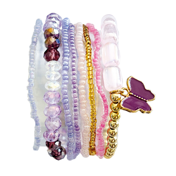 GLOREX Armband-Set rosa/lila