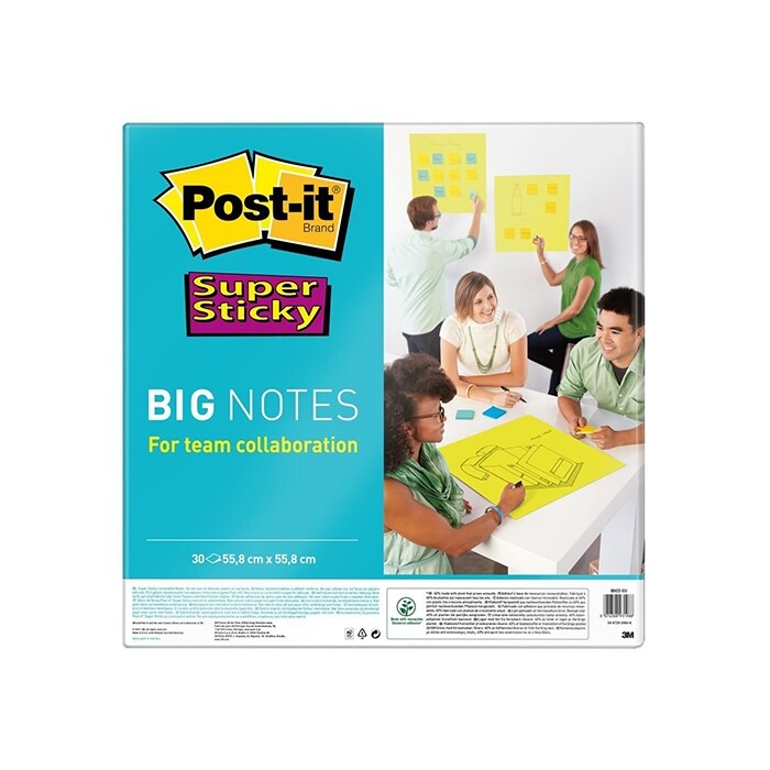 Post-it Haftnotizen - Super Sticky Big Notes, 279 x 279 mm, 30 Blatt, gelb